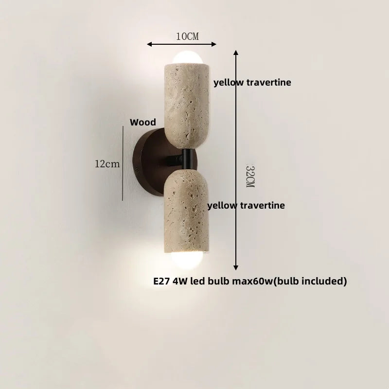 Evren Veil Travertine Wall Sconce – product view 10