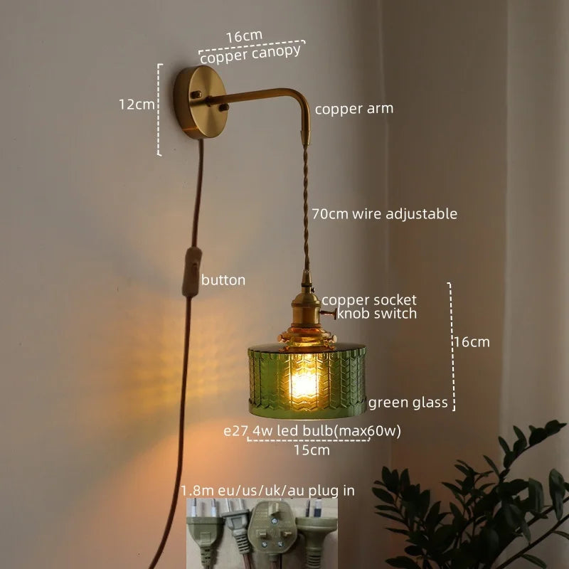 Vintage Copper Plug-In Vanity Light – detail view 10