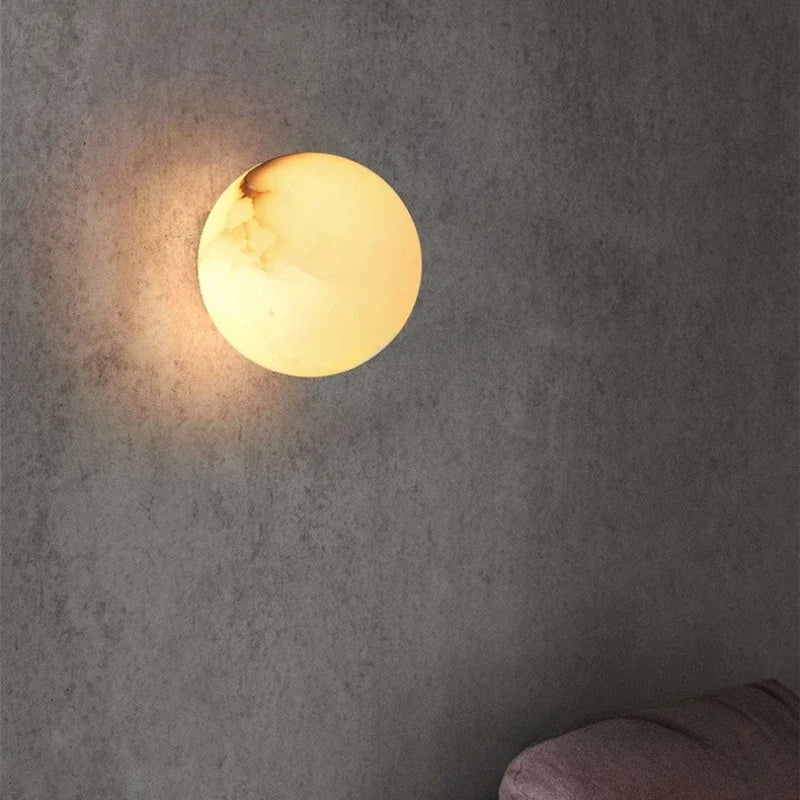 Alabaster Wall Sconce – Vintage Modern LED for Bedroom & Bedside, Living Room, Office & Study | Lunara Contour by Evenlyr