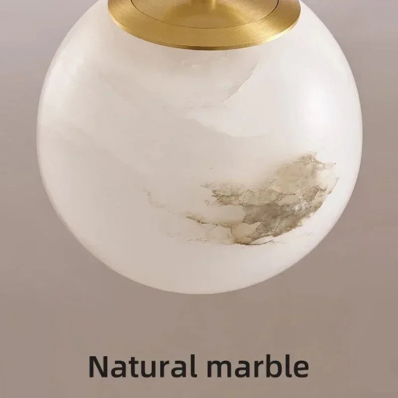 Thalia Halo Globe Alabaster Pendant Light – product view 6