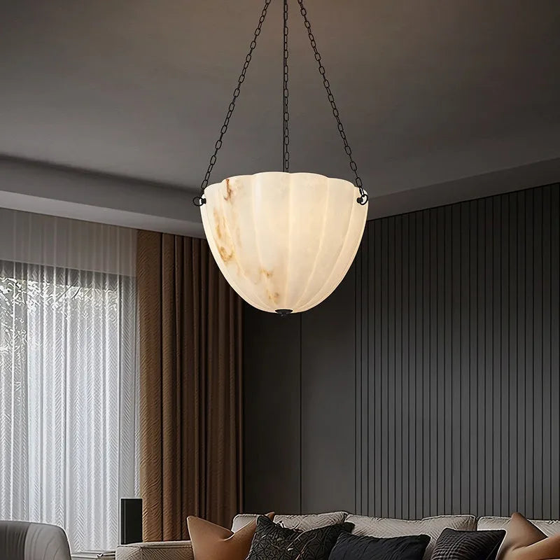 Alabaster & Marble Chandelier – Modern Minimalist for Dining Room, Foyer, Kitchen Island | Jessamine Crest by Evenlyr