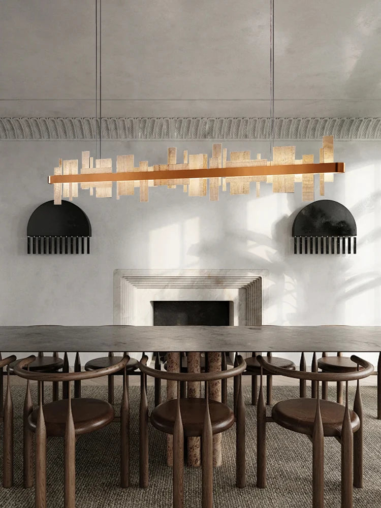 Amaris Halo Alabaster Pendant Light – product view 3