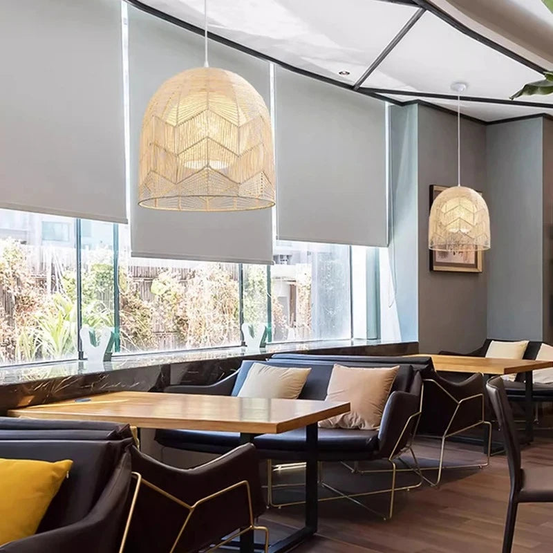 Orlena Modern Rattan Pendant Light for Bedroom