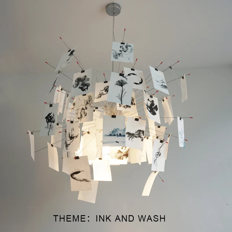 Paper Chandelier – Modern Minimalist for Living Room, Dining Room, Foyer | Vesper Petal by Evenlyr