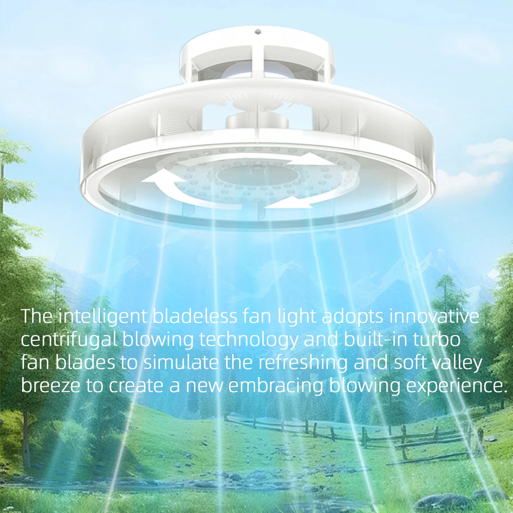 Kensley Bladeless Dimmable Ceiling Fan Light – Remote Control