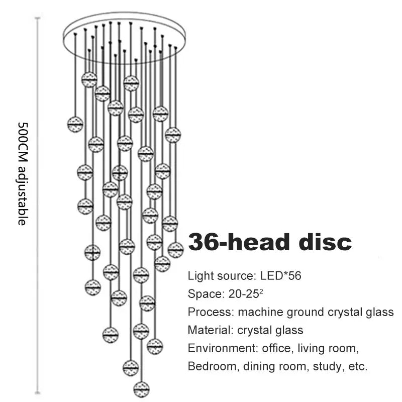 Crystal Globe Chandelier – Modern LED for Bedroom & Bedside, Living Room, Dining Room & Kitchen | Seren Halo by Evenlyr
