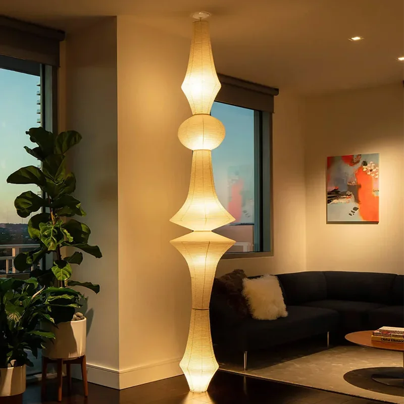 Rice Paper Pendant Light – Wabi-Sabi Japanese for Dining Room, Kitchen Island, Restaurant | Ophelia Cascade by Evenlyr