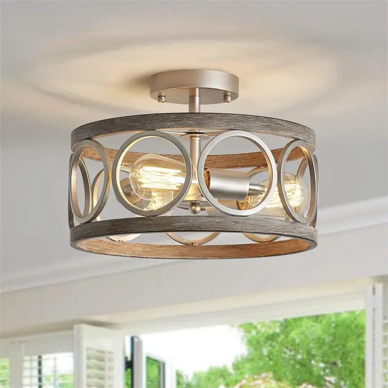 Ilaria Vintage Wood Chandelier for Dining Room – Industrial