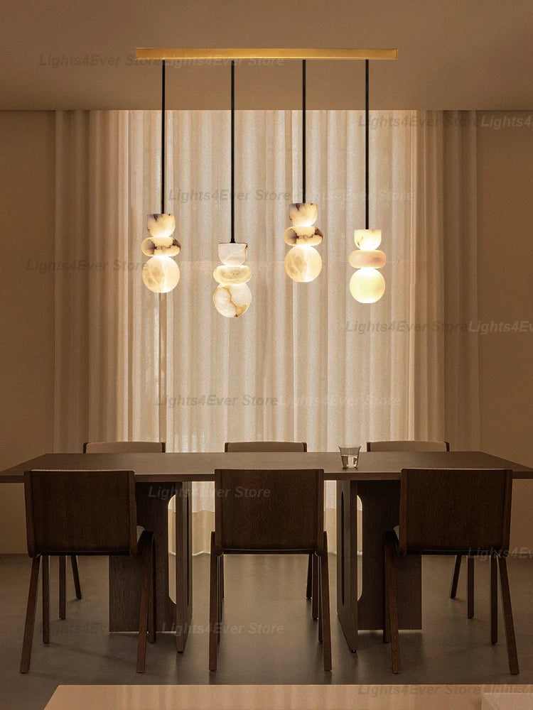 Luma Beam Alabaster Chandelier – Dimmable – product detail 4