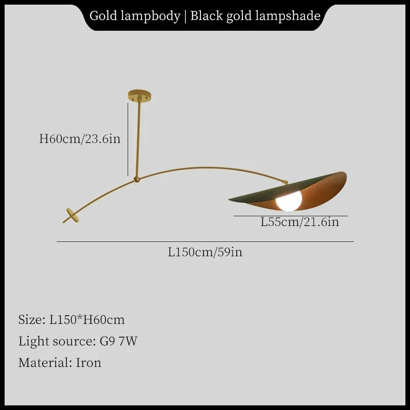 Caelia Arc Swing-Arm Metal Pendant Light – product view 7