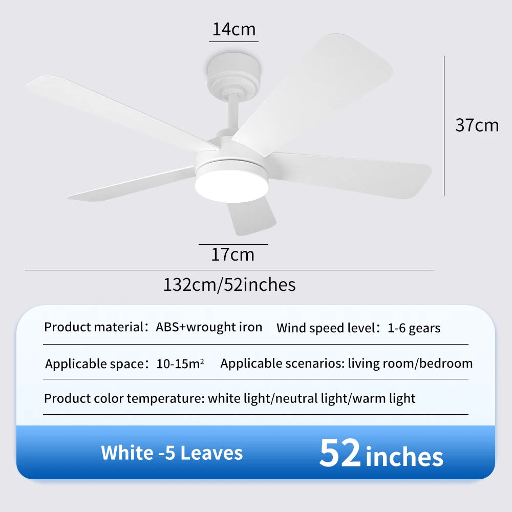 Orlena 40/52-Inch Black Ceiling Fan with Light – Remote Control