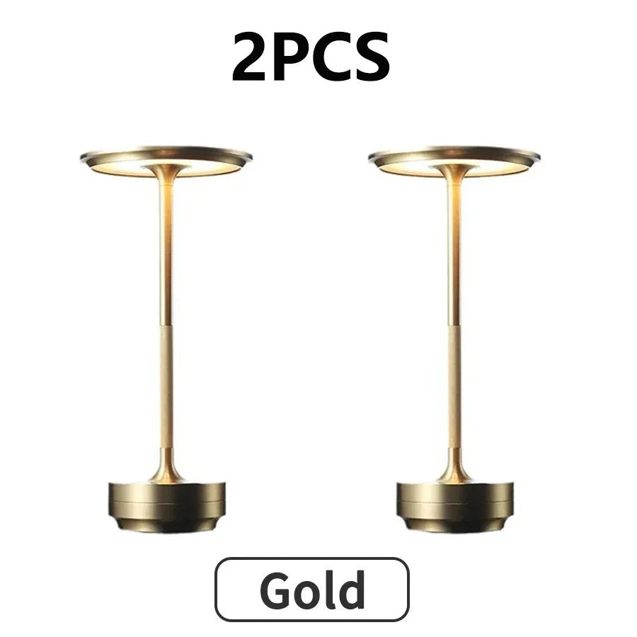Metal Table Lamp – Modern Minimalist Cordless Rechargeable for Bedside, Desk & Office, Restaurant Table | Delphine Grove by Evenlyr