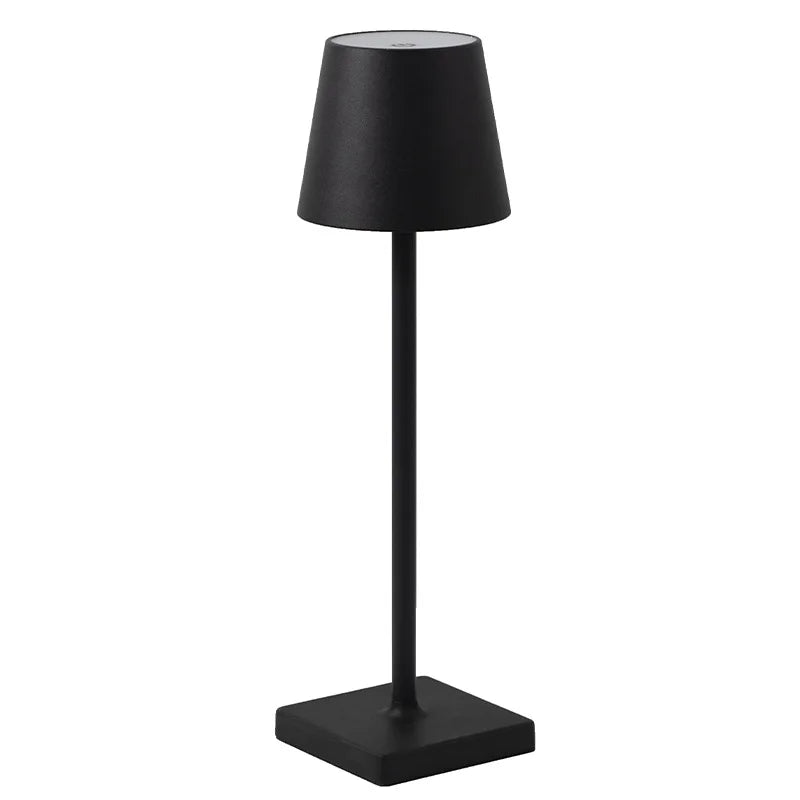 Metal Table Lamp – Modern Minimalist Cordless Rechargeable for Bedside, Restaurant Table, Hotel Room | Vivienne Column by Evenlyr
