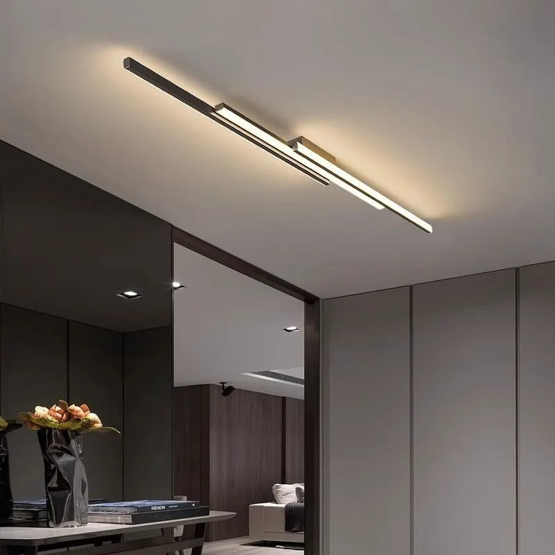 Metal Flush Mount Ceiling Light – Modern Minimalist Linear LED for Bedroom, Hallway, Entryway | Fiora Arc by Evenlyr