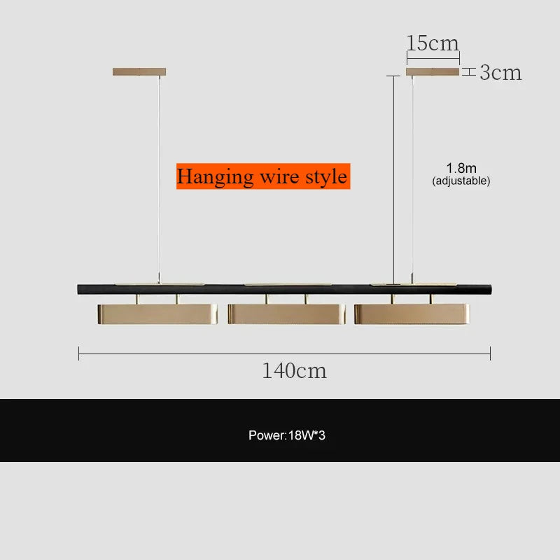 Isolde Arc Linear Metal Pendant Light – product view 7