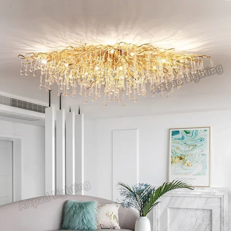 Maelis Contour Branch Crystal Chandelier – Modern Crystal Branch Chandeliers for Dining Room