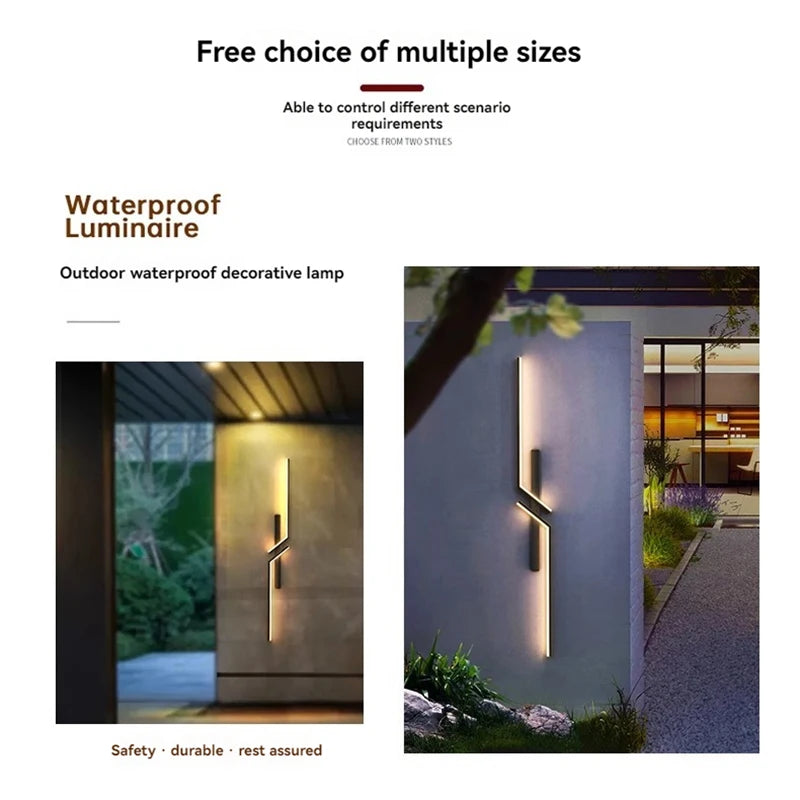 Neroli Minimalist Linear Outdoor Wall Light for Villa Exterior – IP65 – detail view 6