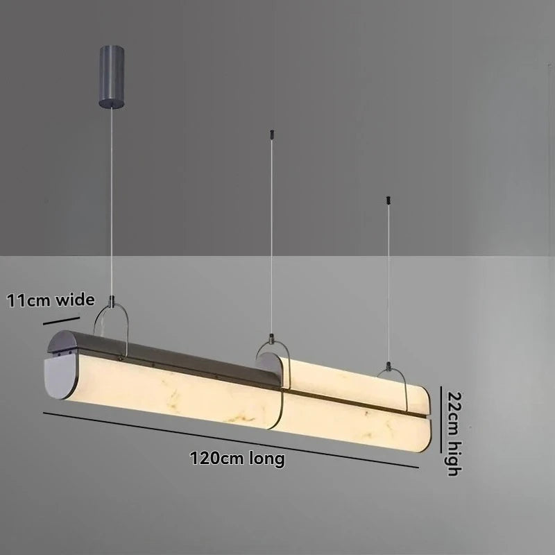 Tavian Veil Linear Alabaster Pendant Light – product view 10