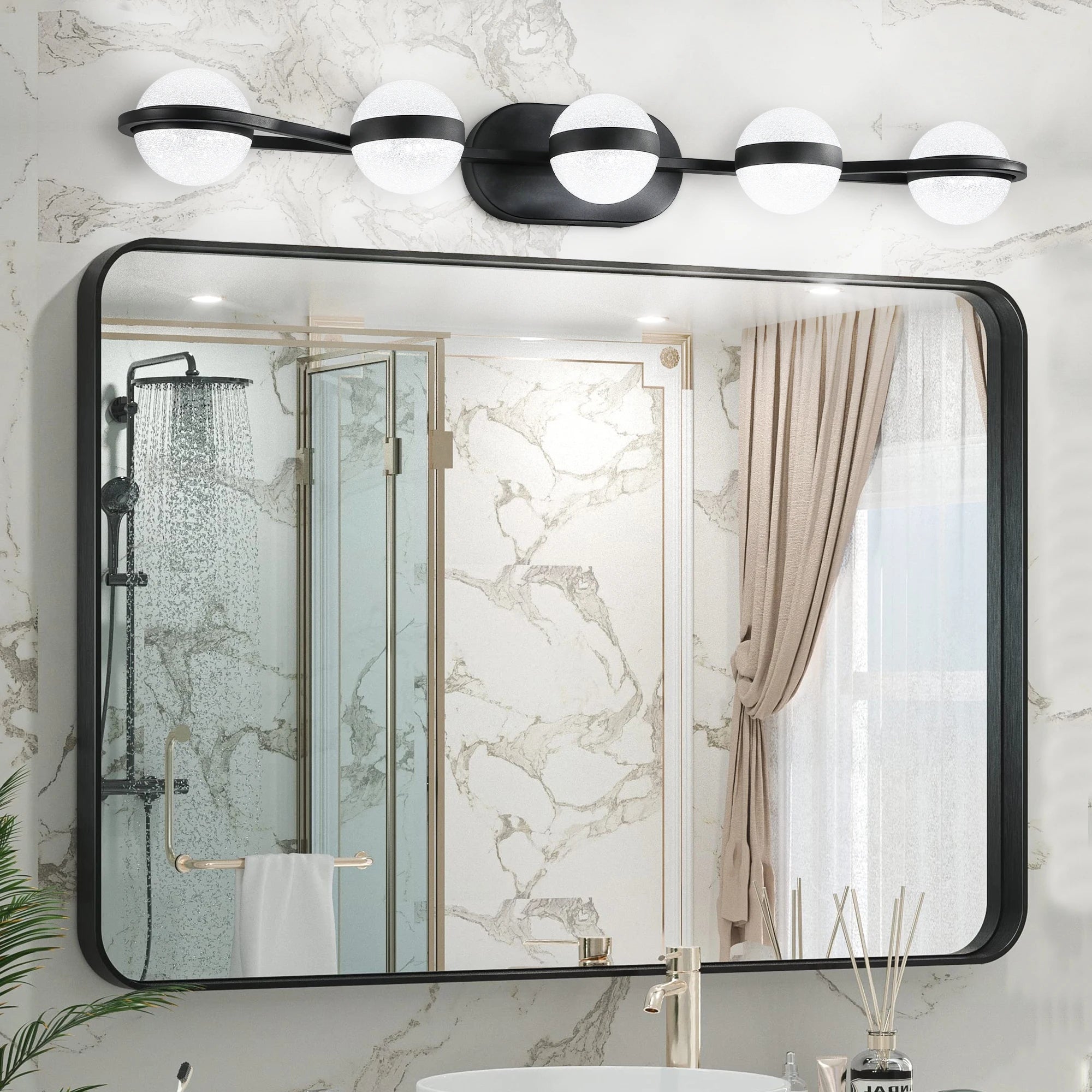 Metal LED Bathroom Vanity & Mirror Light – Minimalist LED for Bathroom | Calista Orbit by Evenlyr