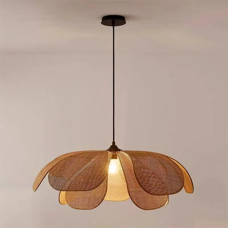 Wabi-Sabi Rattan Chandelier For Bedroom – detail view 3