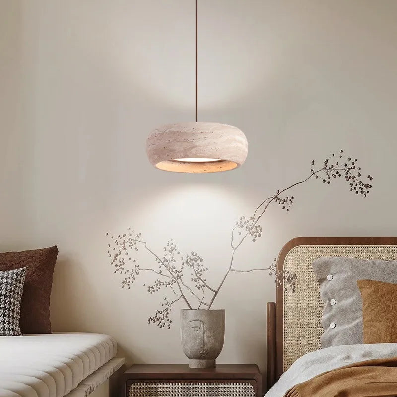 Ysola Veil Travertine Pendant Light – product view 3