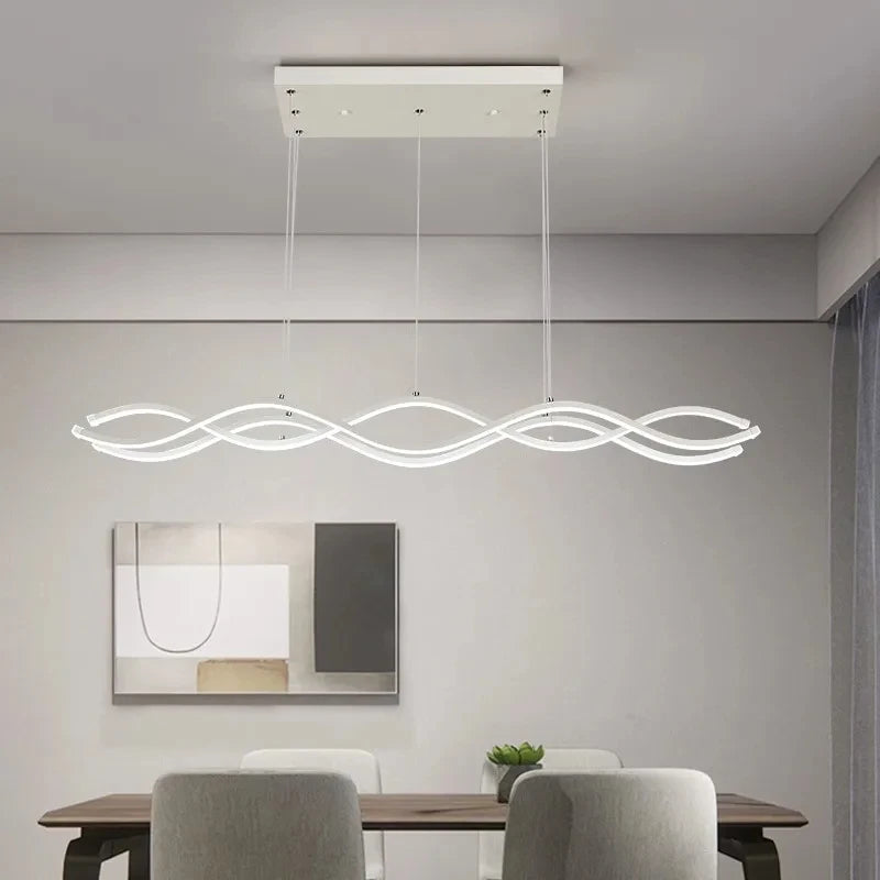 Metal Chandelier – Nordic Modern Dimmable LED for Dining Room, Living Room, Foyer | Kaelis Arc by Evenlyr