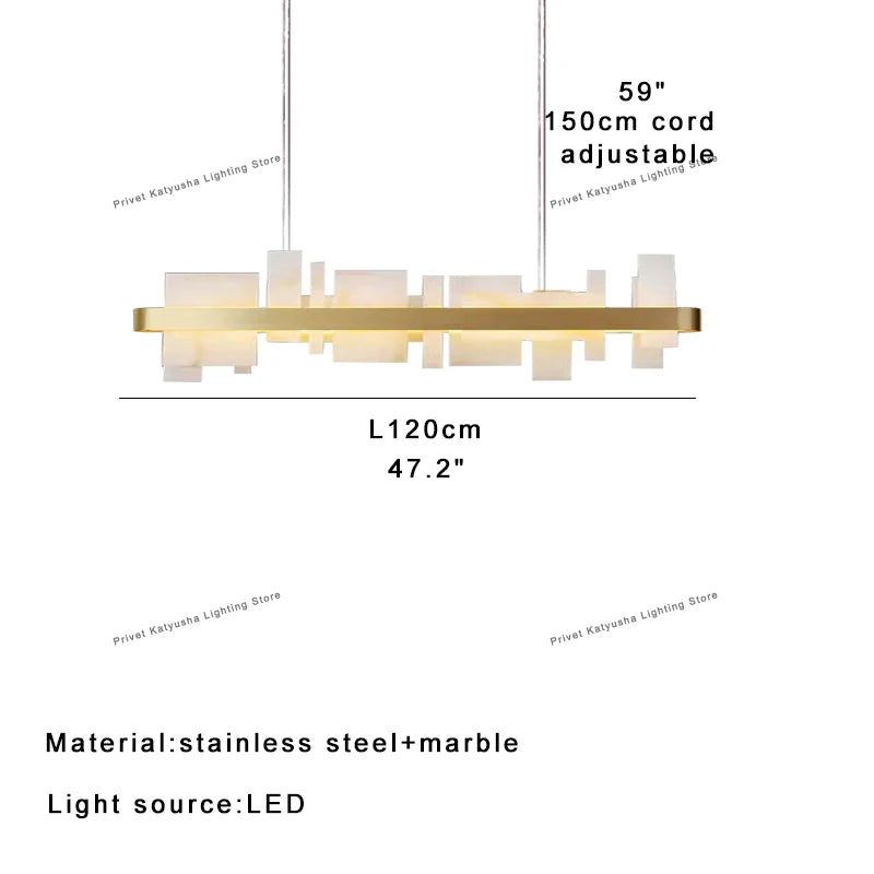 Amaris Halo Alabaster Pendant Light – product view 11