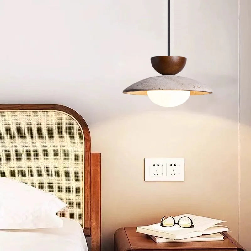 Galen Veil Travertine Pendant Light – product view 3