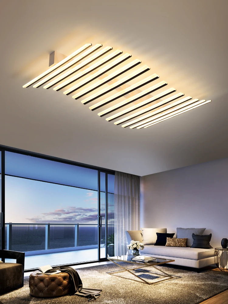 Metal Linear Flush Mount Ceiling Light – Modern LED Linear for Bedroom & Bedside, Living Room | Seren Line by Evenlyr