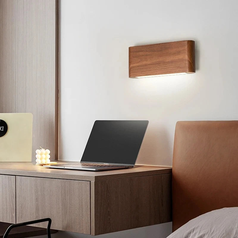 Wood Wall Sconce – Nordic Modern for Bedroom, Hallway, Bathroom | Aurelia Beam by Evenlyr