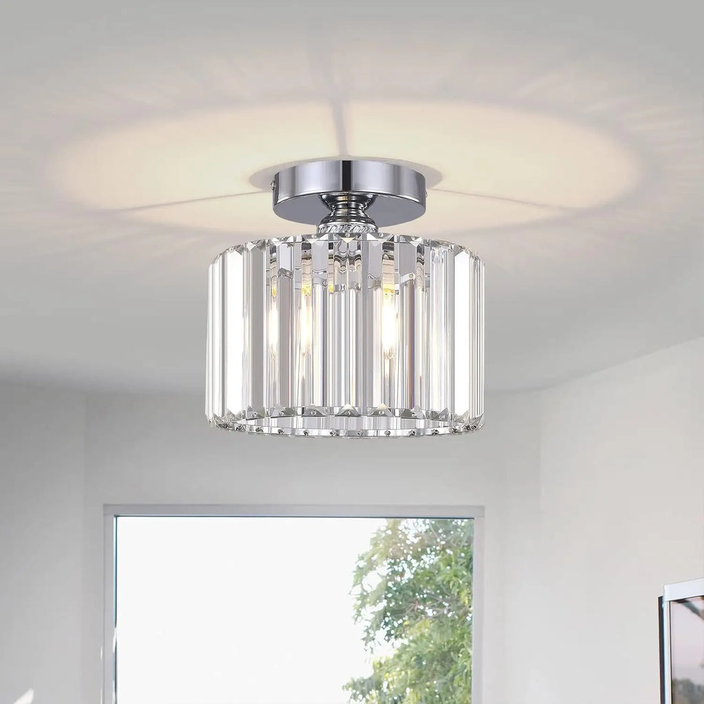 Orlena Crystal Flush Mount Ceiling Light for Bedroom – product view
