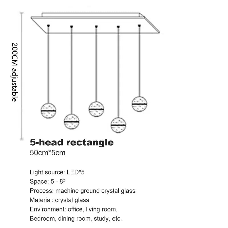 Crystal Globe Chandelier – Modern LED for Bedroom & Bedside, Living Room, Dining Room & Kitchen | Seren Halo by Evenlyr