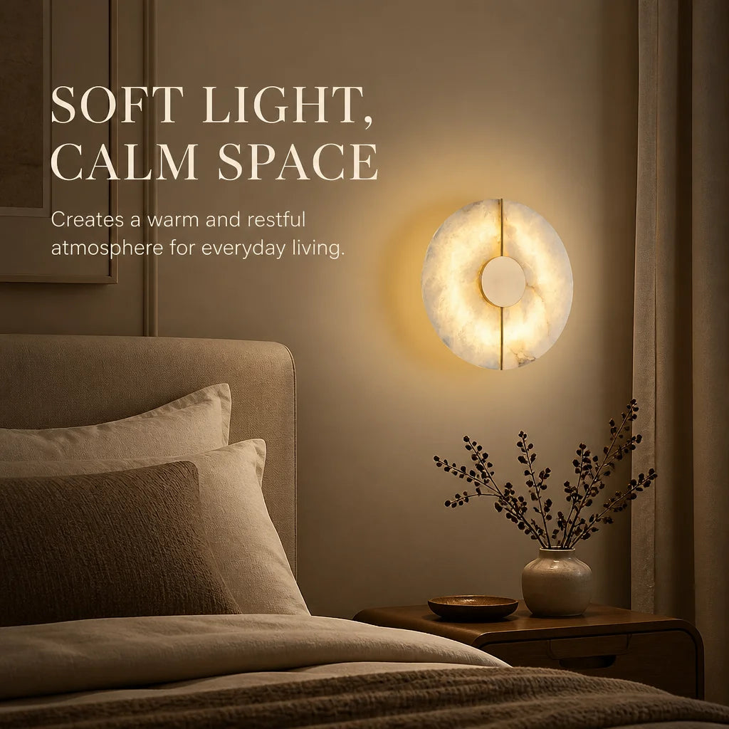 Quintara Alabaster LED Wall Sconce for Bedroom – Luxury – detail view 6