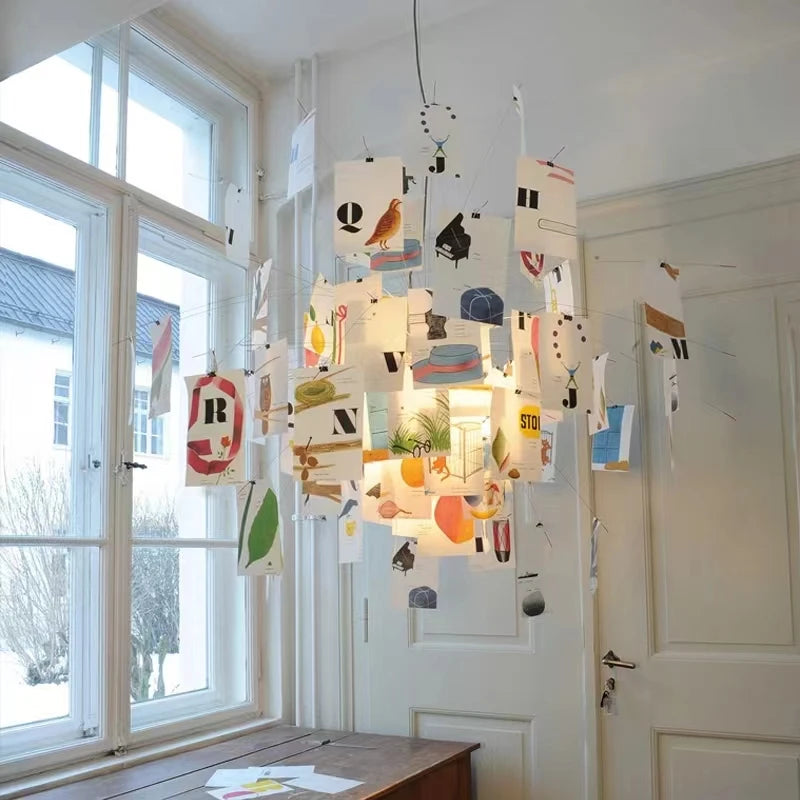 Paper Chandelier – Modern Minimalist for Living Room, Dining Room, Foyer | Vesper Petal by Evenlyr