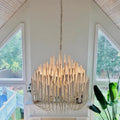 Wood Chandelier – Nordic Modern for Dining Room, Living Room, Staircase | Evanthe Halo by Evenlyr