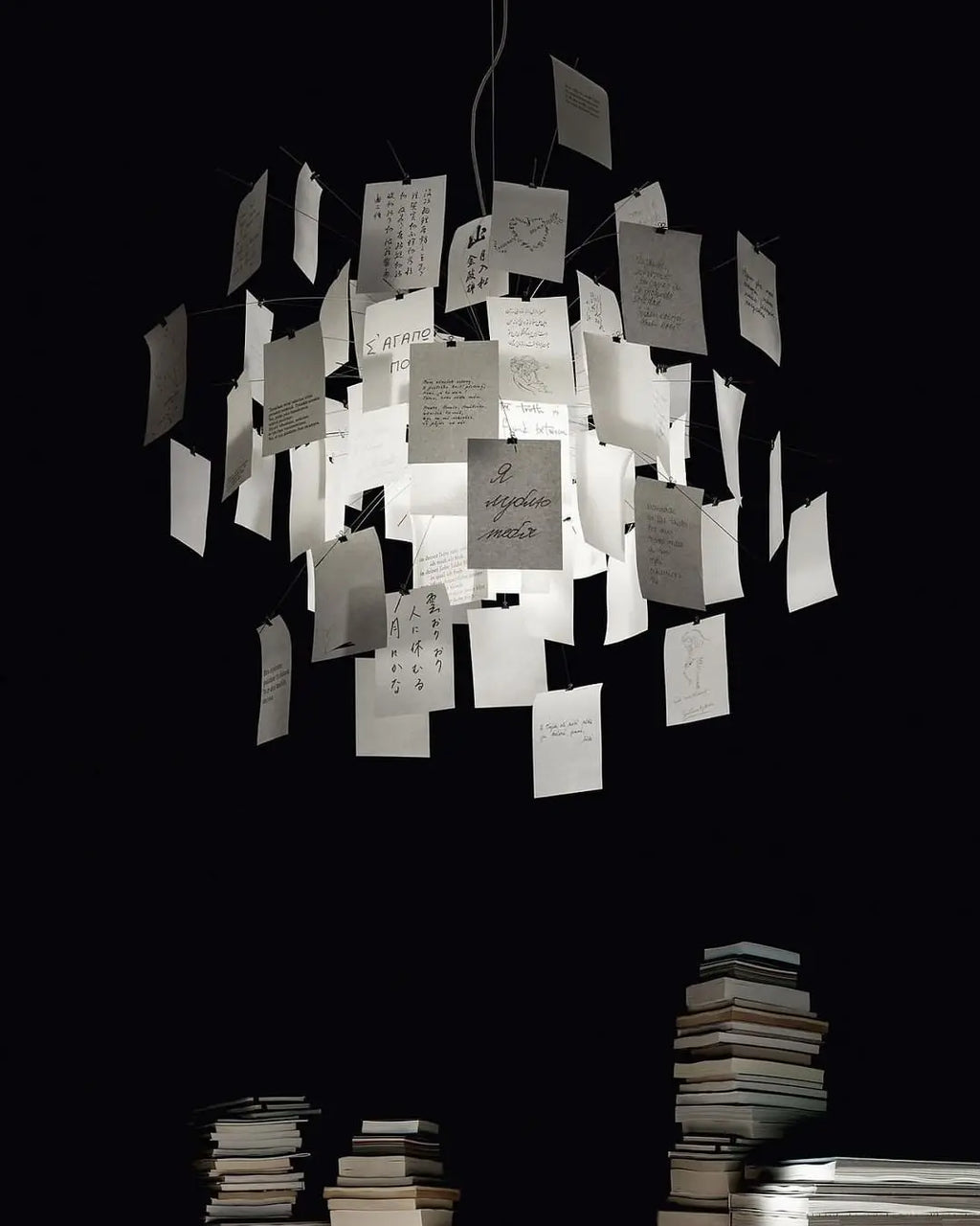 Paper Chandelier – Modern Minimalist for Living Room, Dining Room, Foyer | Vesper Petal by Evenlyr