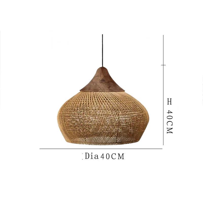 Rattan Pendant Light – Vintage Modern for Kitchen Island, Dining Room, Restaurant | Lucienne Orbit by Evenlyr