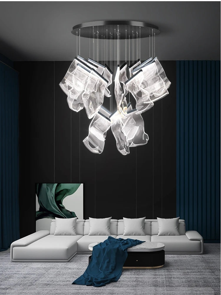 Metal Chandelier – Modern LED for Living Room, Restaurant & Café | Noemi Crest by Evenlyr