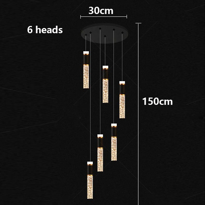 Modern Minimalist Chandelier – Crystal Dimmable LED for Dining Room, Hotel Lobby | Elowen Veil by Evenlyr