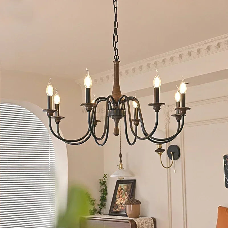 Belluno Vintage Wood Chandelier for Living Room – Nordic – detail view 2