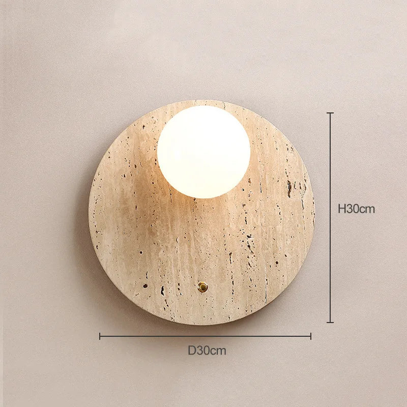 Ivara Veil Globe Travertine Wall Sconce – product view 7