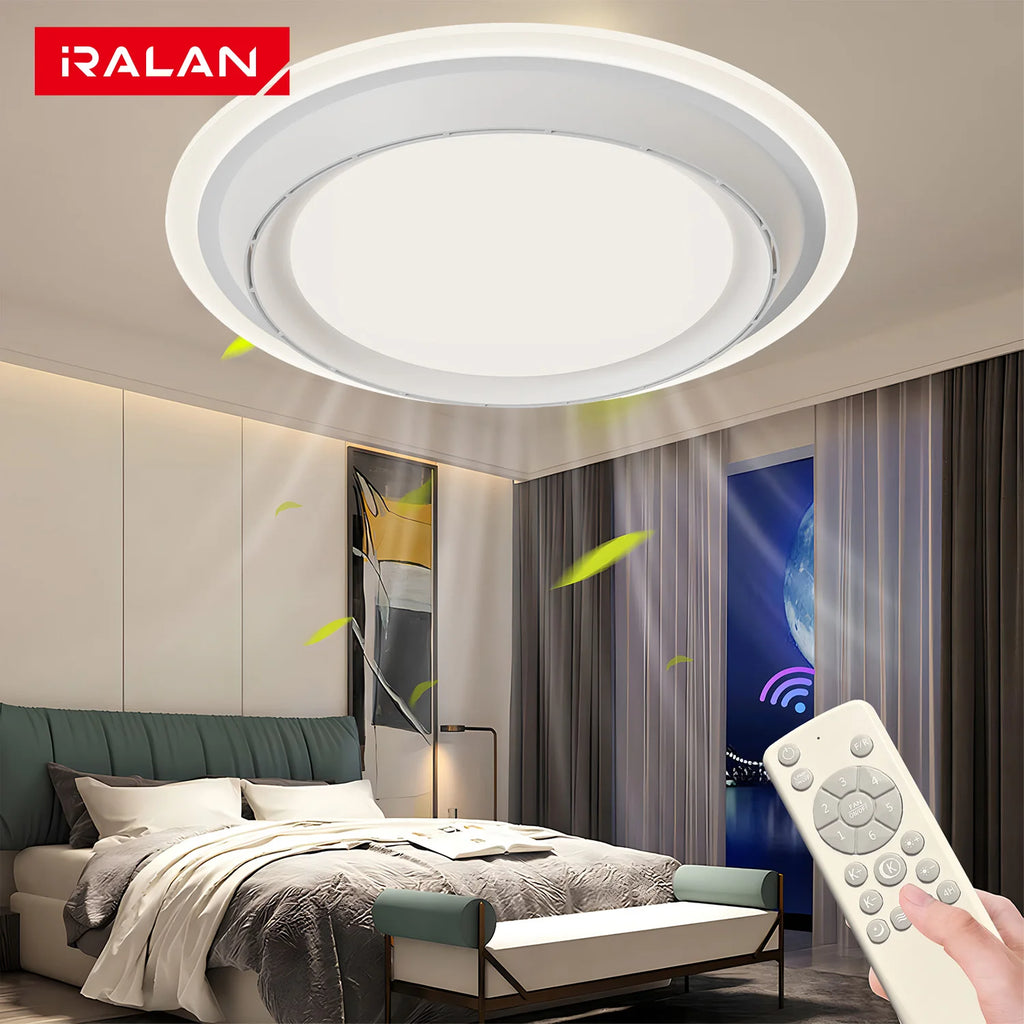 Ilaria Bladeless Design Ceiling Fan with Light for Bedroom & Living Room – Dimmable