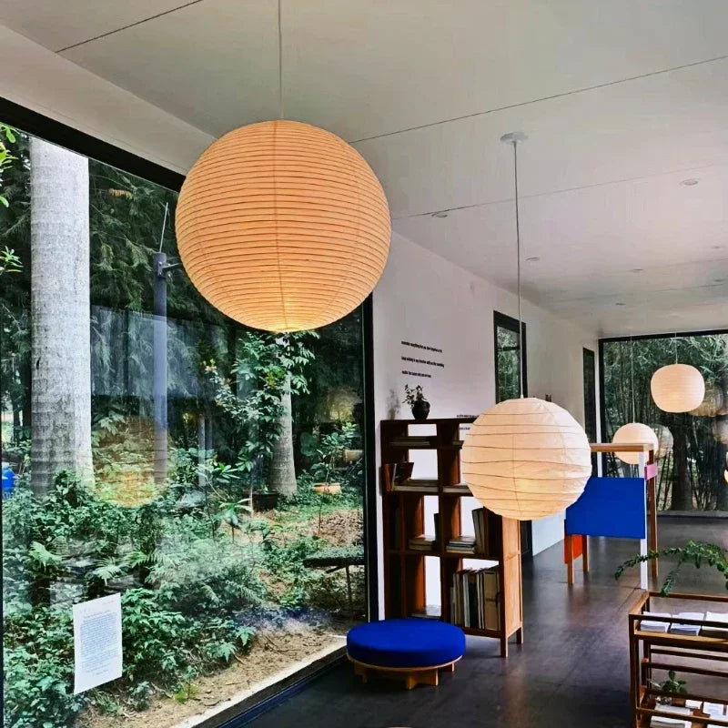 Rice Paper Chandelier – Wabi-Sabi Japanese Dimmable LED for Living Room, Dining Room, Foyer | Vivienne Cascade by Evenlyr