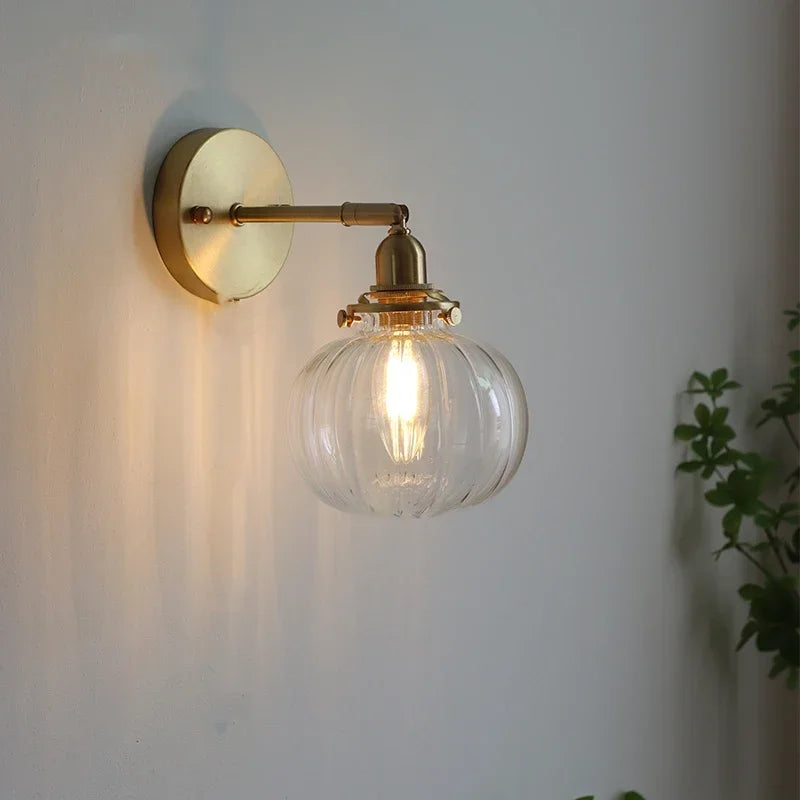 Glass Round Wall Sconce – Nordic Modern Plug-In for Bathroom, Bedroom & Bedside, Restaurant & Café | Lucera Frame by Evenlyr