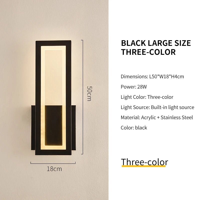 Palermo Minimalist Outdoor Wall Light for Porch