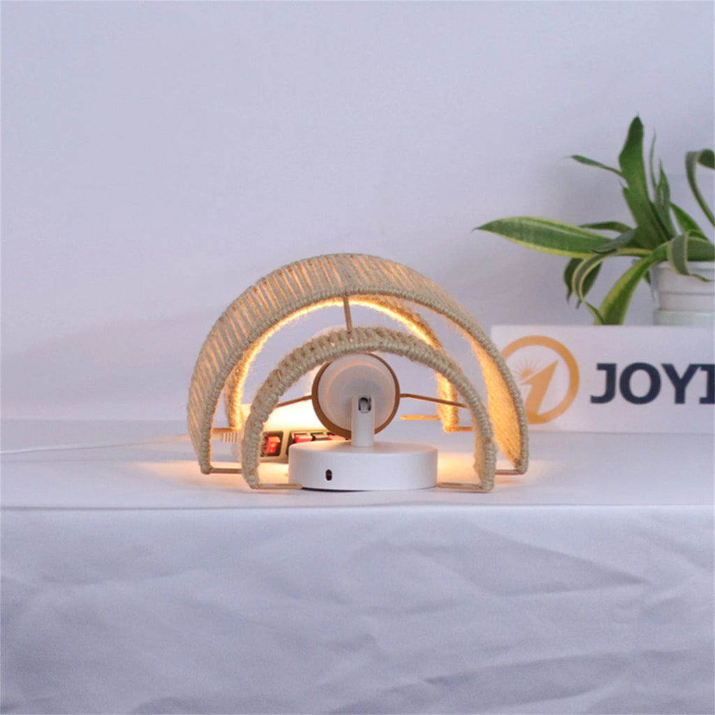 Rattan & Wood Wall Sconce – Vintage Modern for Bedroom, Living Room, Hallway | Aviana Orbit by Evenlyr