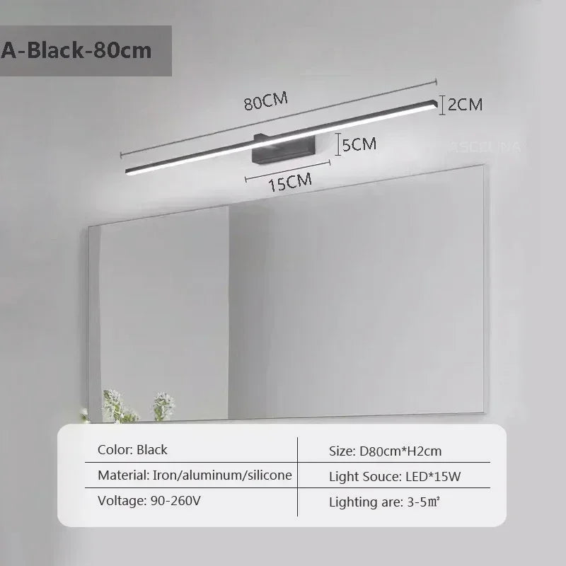 Metal Linear Wall Sconce – Modern LED Linear for Bathroom, Bedroom & Bedside | Calista Frame by Evenlyr