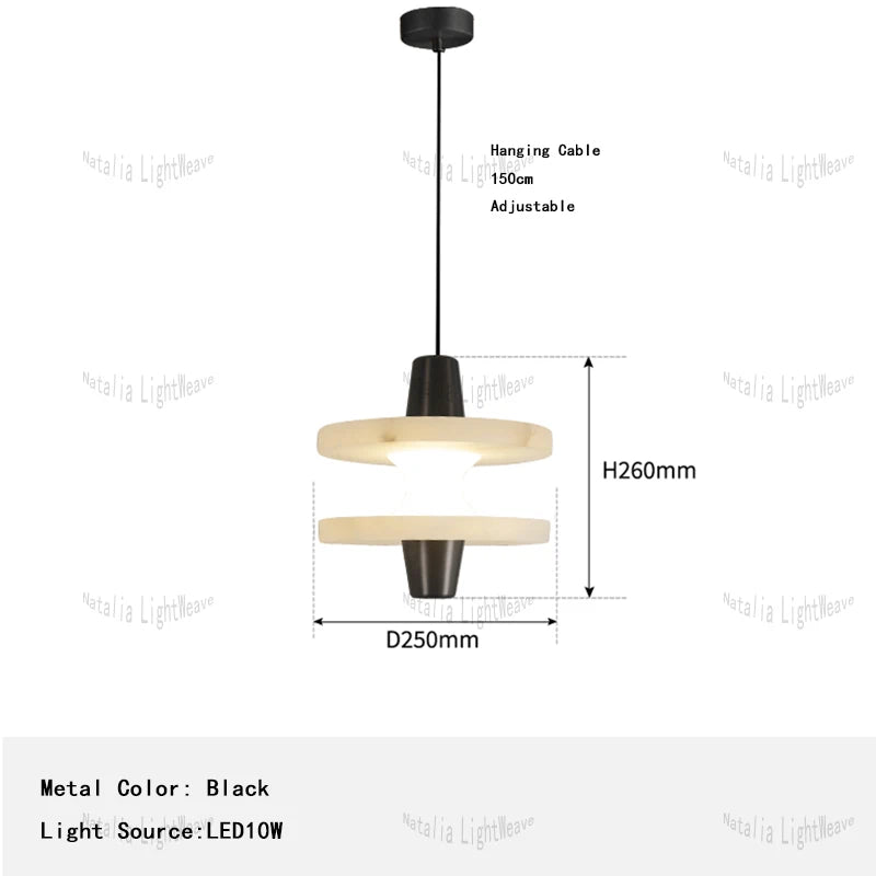 Zorin Halo Alabaster Pendant Light – product view 10