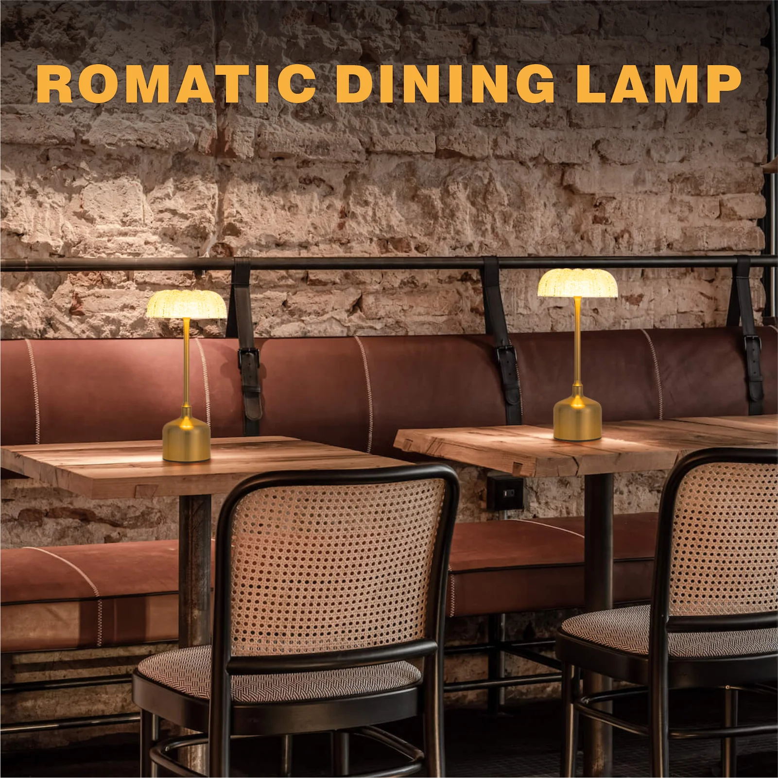 Metal Table Lamp – Vintage Modern Cordless Rechargeable for Bedside, Restaurant Table, Desk & Office | Giselle Petal by Evenlyr