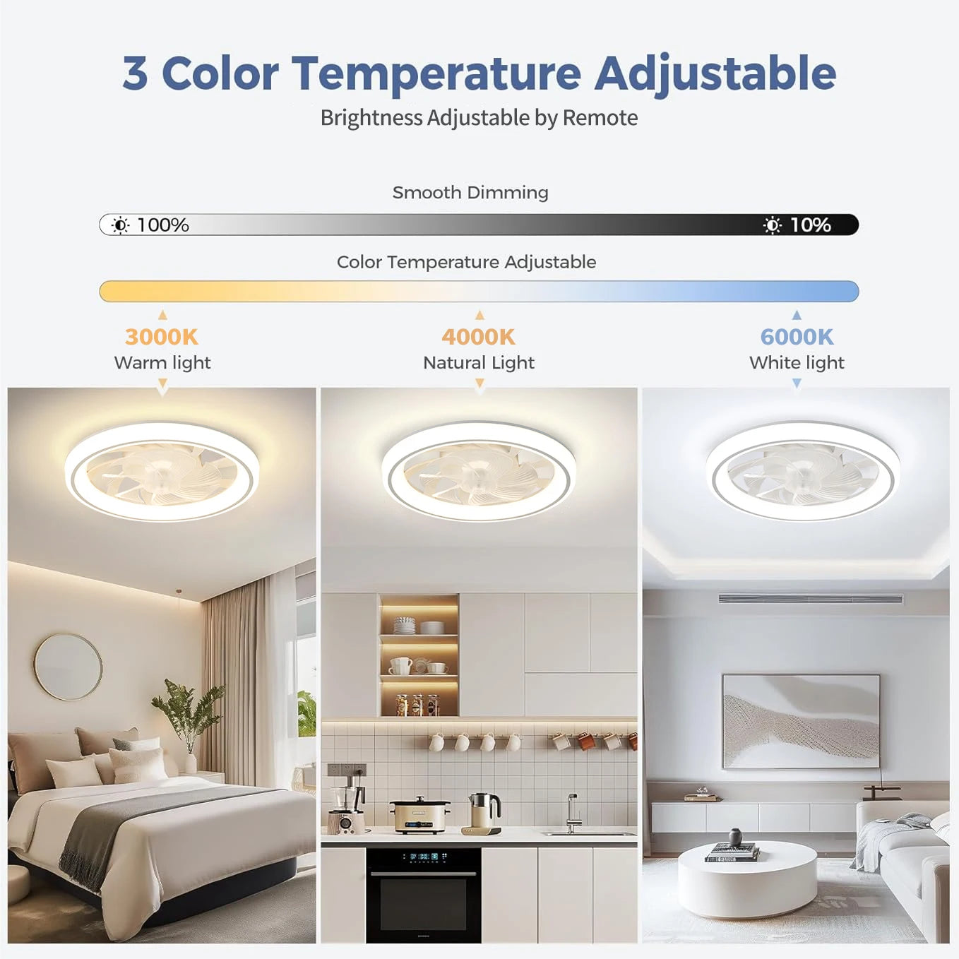 Neroli 6-Speed Dimmable Ceiling Fan Light – Remote Control – detail view 2